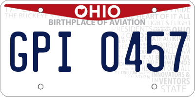 OH license plate GPI0457
