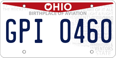 OH license plate GPI0460