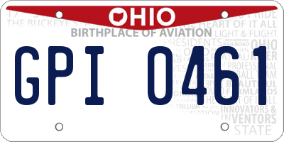 OH license plate GPI0461