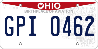 OH license plate GPI0462