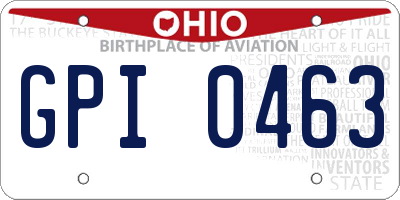 OH license plate GPI0463