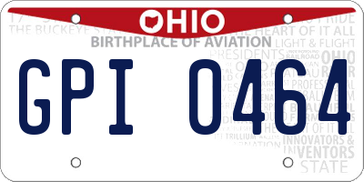 OH license plate GPI0464
