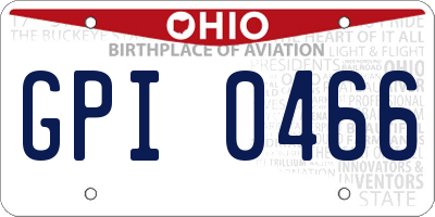 OH license plate GPI0466
