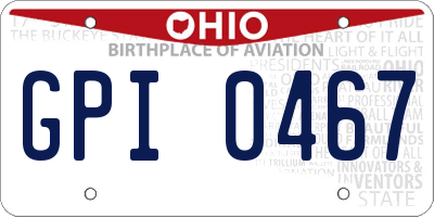 OH license plate GPI0467