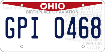 OH license plate GPI0468