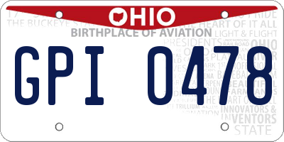 OH license plate GPI0478