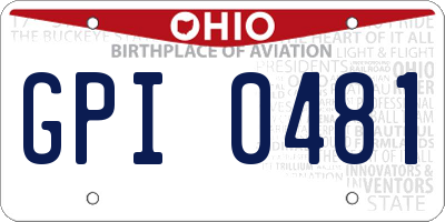 OH license plate GPI0481