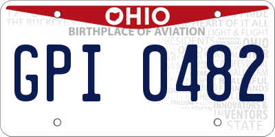 OH license plate GPI0482