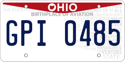 OH license plate GPI0485