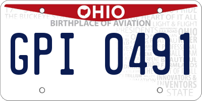 OH license plate GPI0491