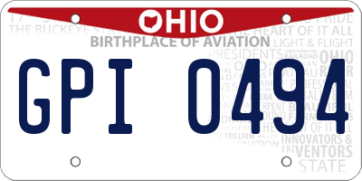 OH license plate GPI0494