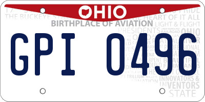 OH license plate GPI0496