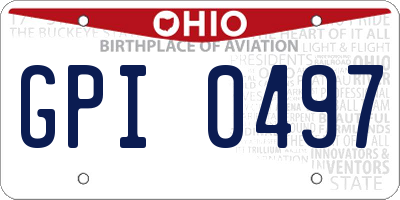 OH license plate GPI0497