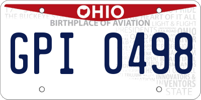 OH license plate GPI0498