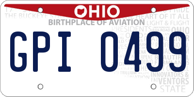 OH license plate GPI0499