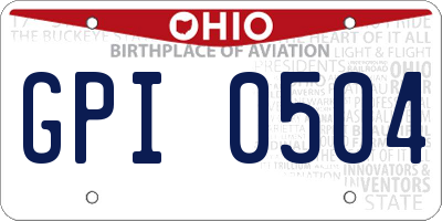 OH license plate GPI0504