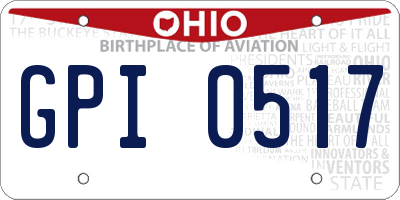 OH license plate GPI0517