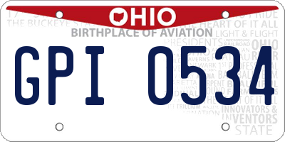 OH license plate GPI0534