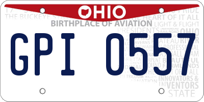 OH license plate GPI0557