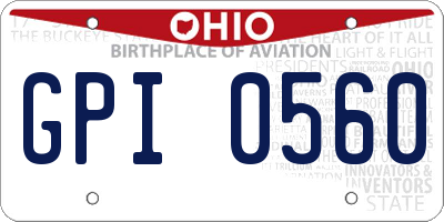OH license plate GPI0560