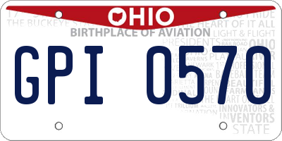 OH license plate GPI0570