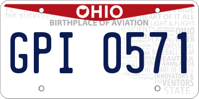 OH license plate GPI0571