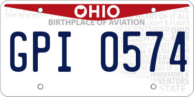 OH license plate GPI0574