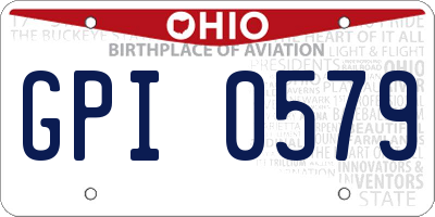 OH license plate GPI0579