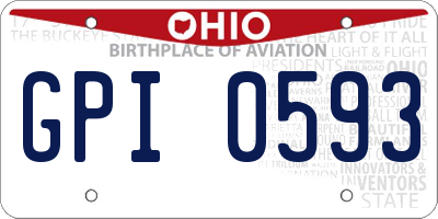 OH license plate GPI0593