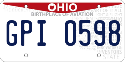 OH license plate GPI0598