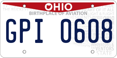 OH license plate GPI0608