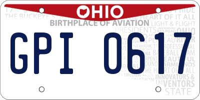 OH license plate GPI0617