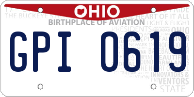 OH license plate GPI0619