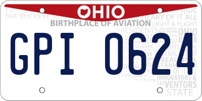 OH license plate GPI0624