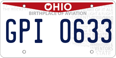 OH license plate GPI0633