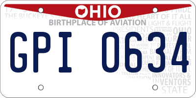 OH license plate GPI0634