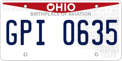 OH license plate GPI0635