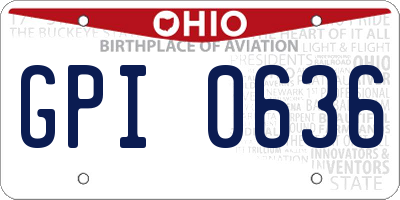 OH license plate GPI0636