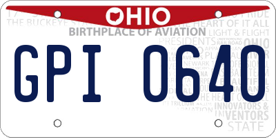 OH license plate GPI0640