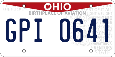 OH license plate GPI0641