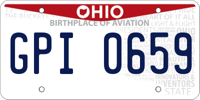 OH license plate GPI0659