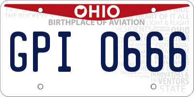 OH license plate GPI0666