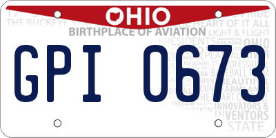 OH license plate GPI0673