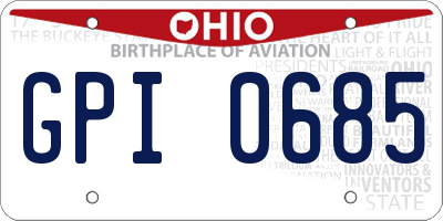OH license plate GPI0685