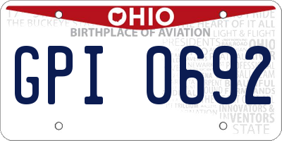 OH license plate GPI0692