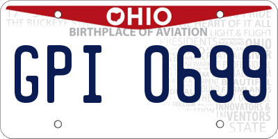 OH license plate GPI0699