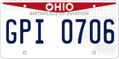 OH license plate GPI0706