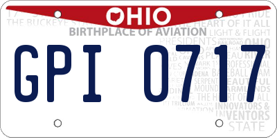 OH license plate GPI0717