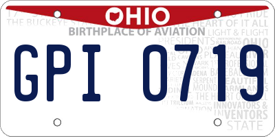 OH license plate GPI0719