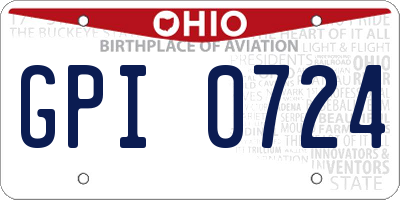OH license plate GPI0724